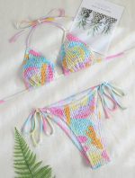 Smilenow - Bikini triángulo y tiras plisado talla S